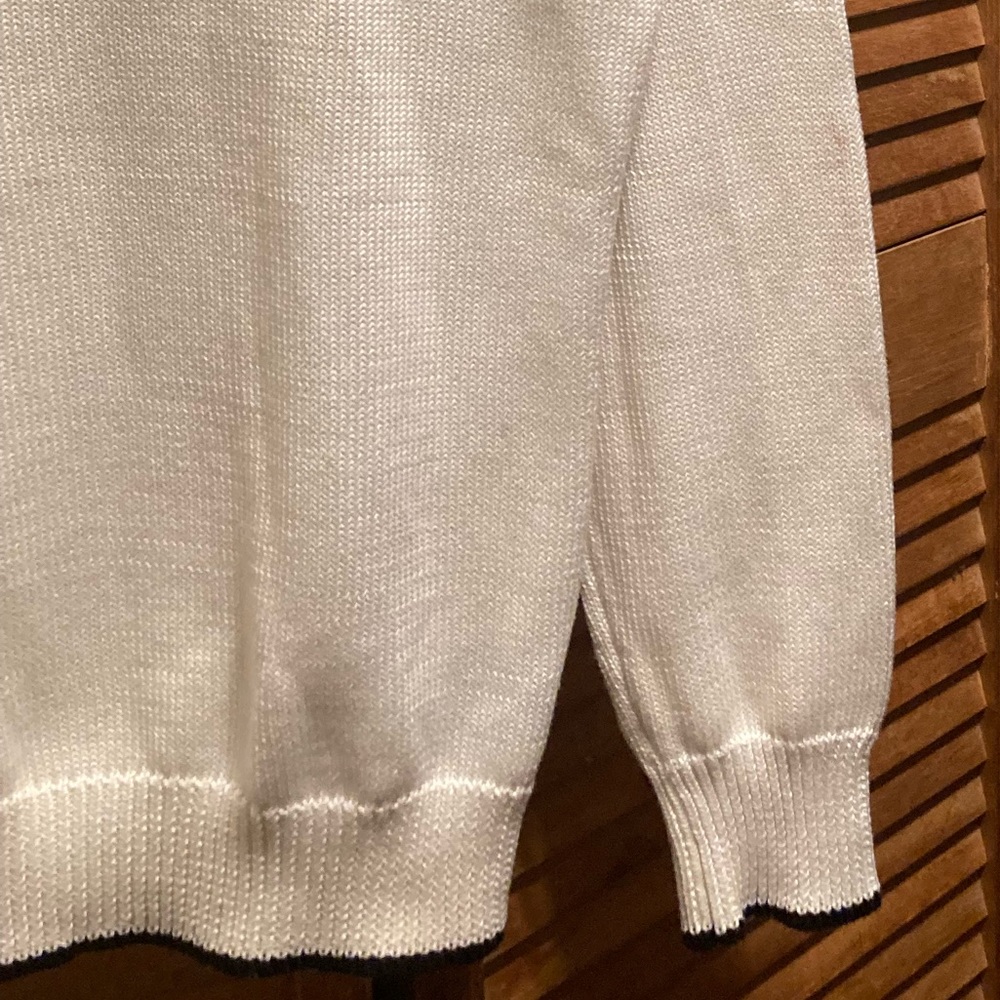 Lauren Ralph Lauren White & Black Knit Boatneck Sweater - Picture 12 of 16